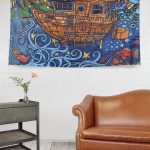 3D Tapestry Steampunk Tugboat  60 X 90 Free Glasses - Image 3
